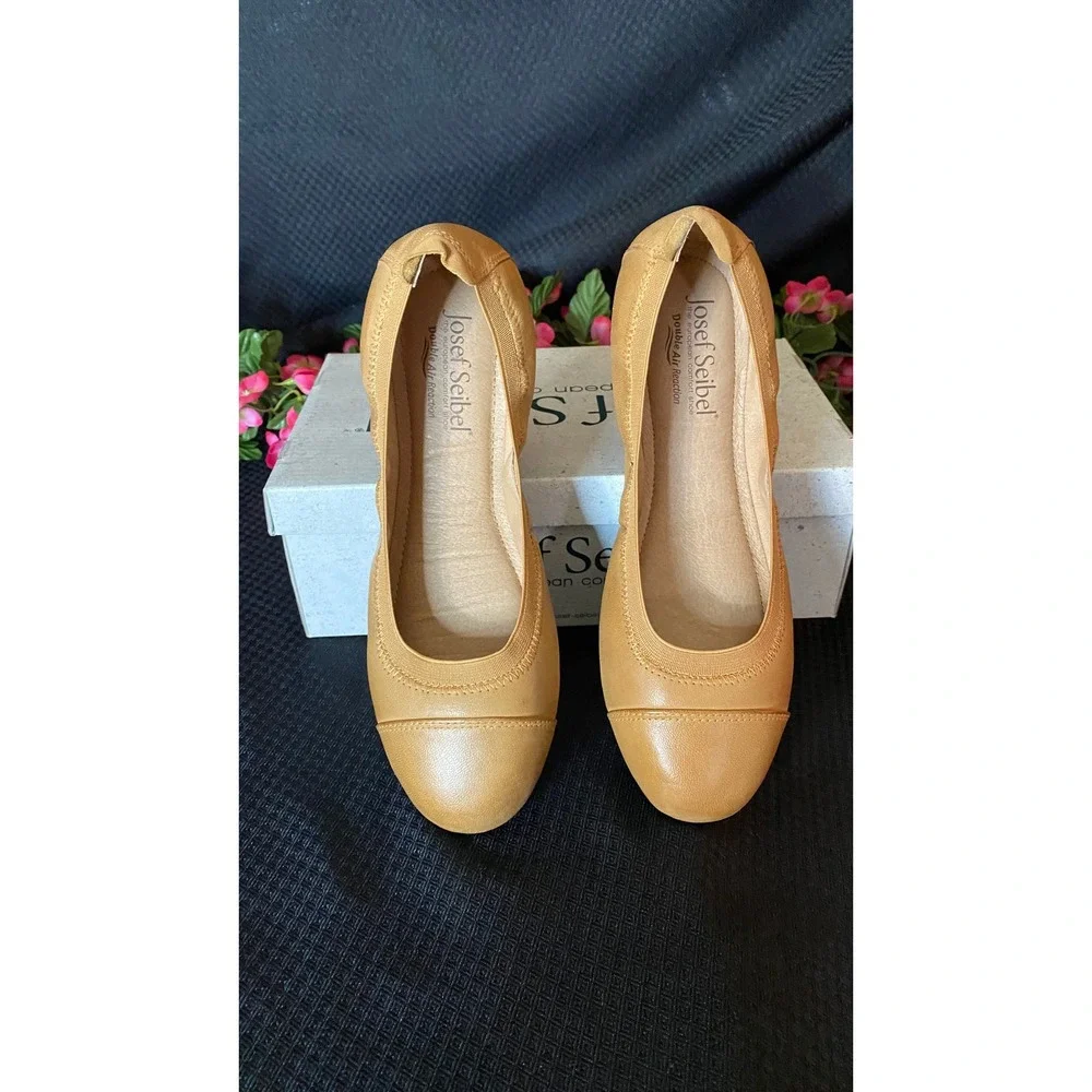 Josef Seibel Pippa Calif Combi Leather Ballet Flats Tan Brown Size 37 Womens